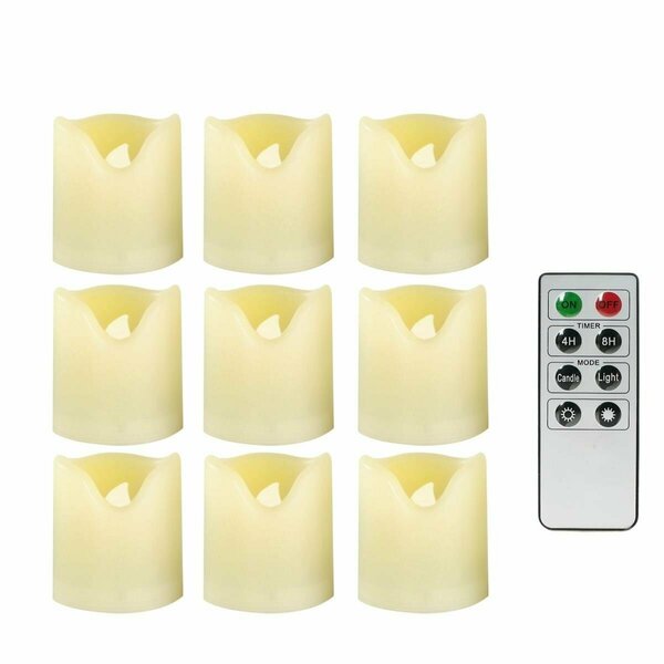 Ecogecko Indoor & Outdoor Flameless Warm Glow Votive Candles - Set of 9 87020-09